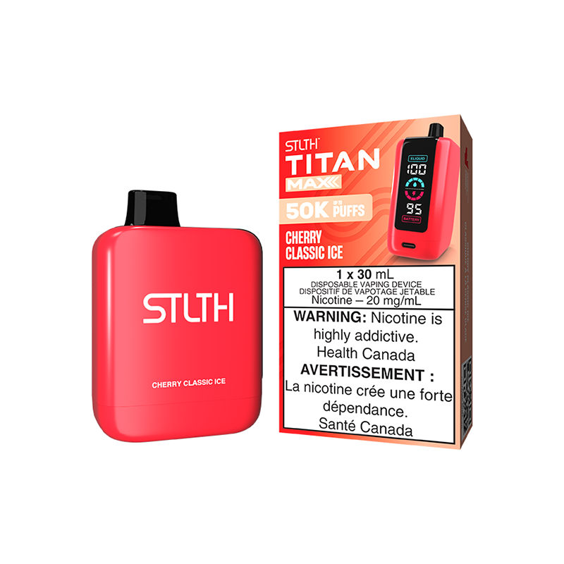 STLTH TITAN MAX DISPOSABLE - CHERRY CLASSIC ICE | Buy Online | Best Vaping Experience | Long-Lasting Flavor & Performance