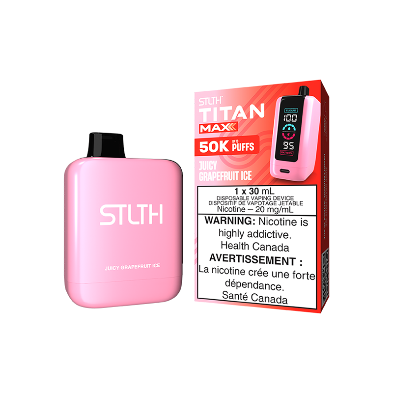 STLTH TITAN MAX DISPOSABLE - JUICY GRAPEFRUIT ICE | Buy Online | Best Vaping Experience | Long-Lasting Flavor & Performance