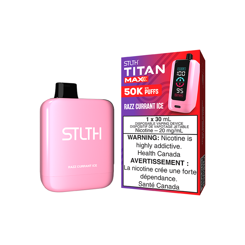 STLTH TITAN MAX DISPOSABLE - RAZZ CURRANT ICE | Buy Online | Best Vaping Experience | Long-Lasting Flavor & Performance