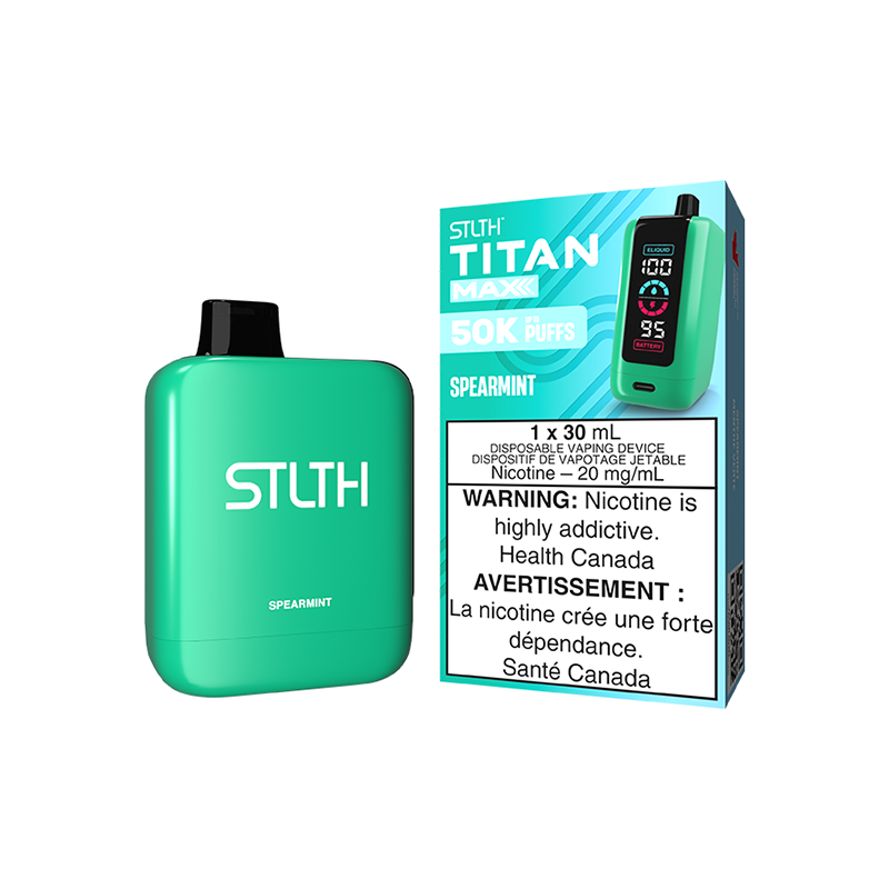 STLTH TITAN MAX DISPOSABLE - SPEARMINT | Buy Online | Best Vaping Experience | Long-Lasting Flavor & Performance