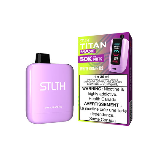 STLTH TITAN MAX DISPOSABLE - WHITE GRAPE ICE | Buy Online | Best Vaping Experience | Long-Lasting Flavor & Performance