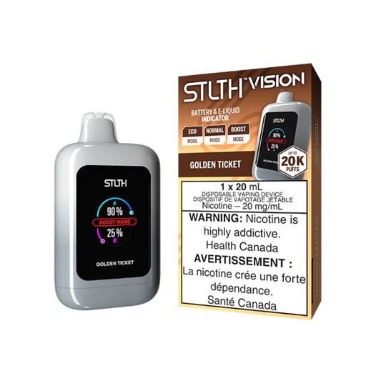 STLTH - VISION GOLDEN TICKET 20K DISPOSABLE VAPE, 20ML | Buy Online | Best Vaping Experience | Long-Lasting Flavor & Performance