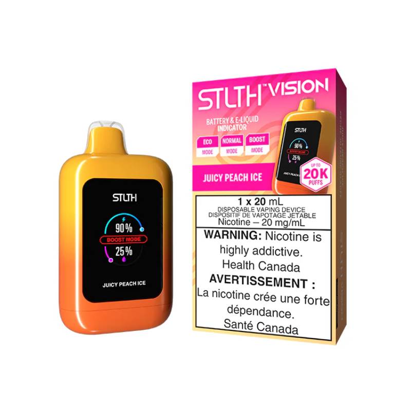 STLTH - VISION JUICY PEACH ICE 20K DISPOSABLE VAPE, 20ML | Buy Online | Best Vaping Experience | Long-Lasting Flavor & Performance