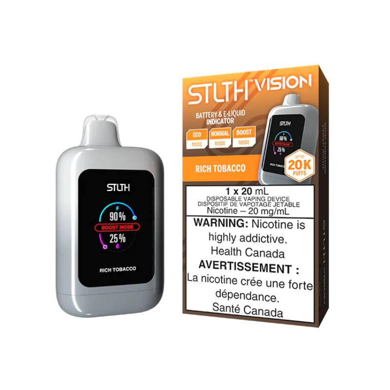 STLTH - VISION RICH TOBACCO 20K DISPOSABLE VAPE, 20ML | Buy Online | Best Vaping Experience | Long-Lasting Flavor & Performance