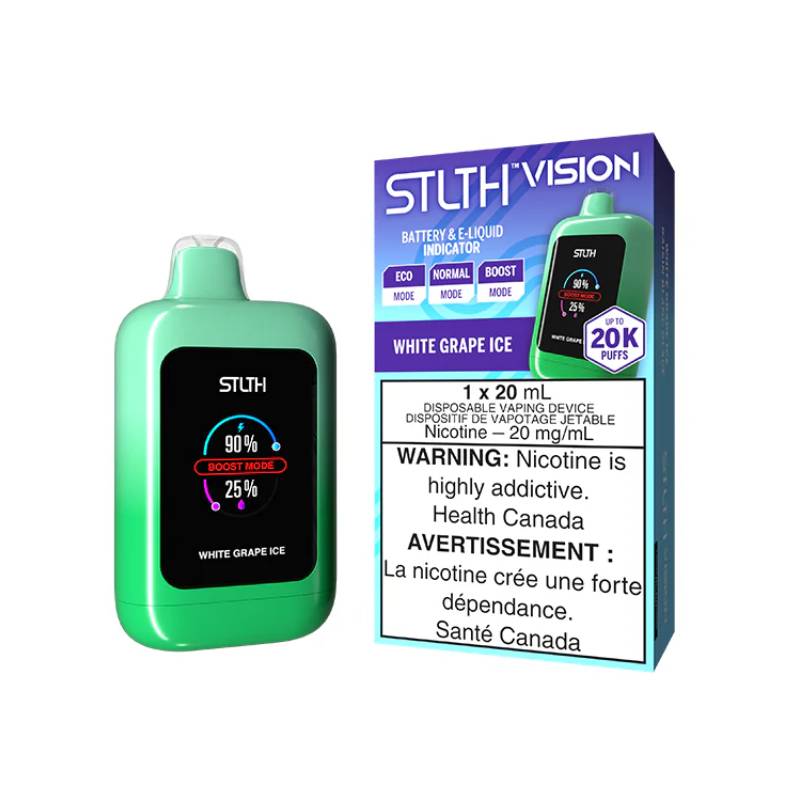 STLTH - VISION WHITE GRAPE ICE 20K DISPOSABLE VAPE, 20ML