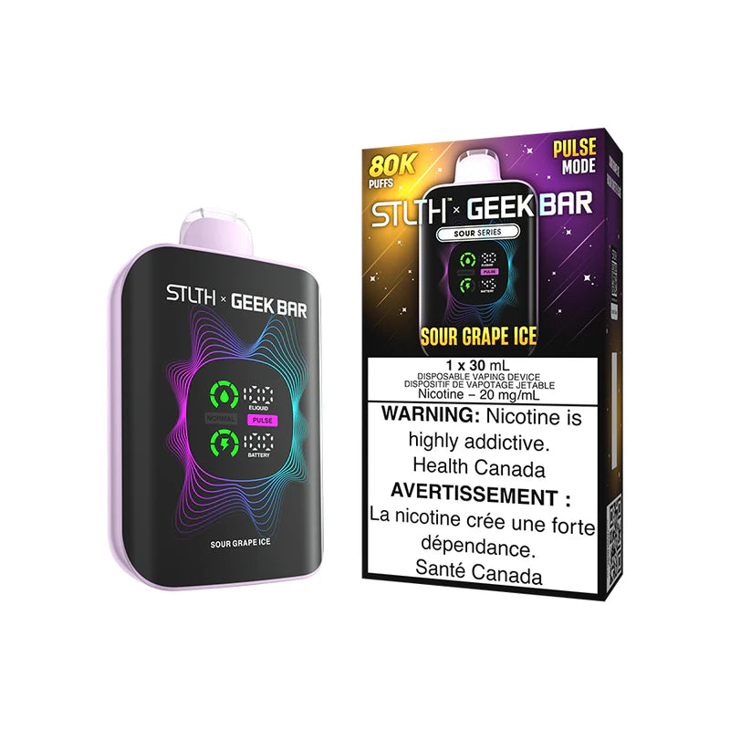 STLTH Geek Bar vape device and packaging on a white background