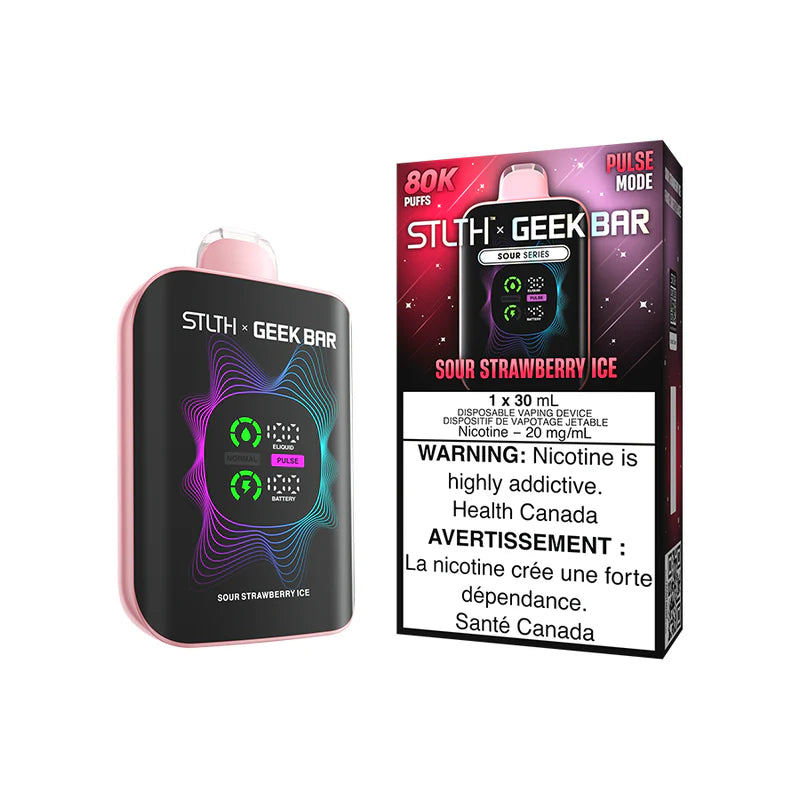 STLTH Geek Bar vape device and packaging on a white background