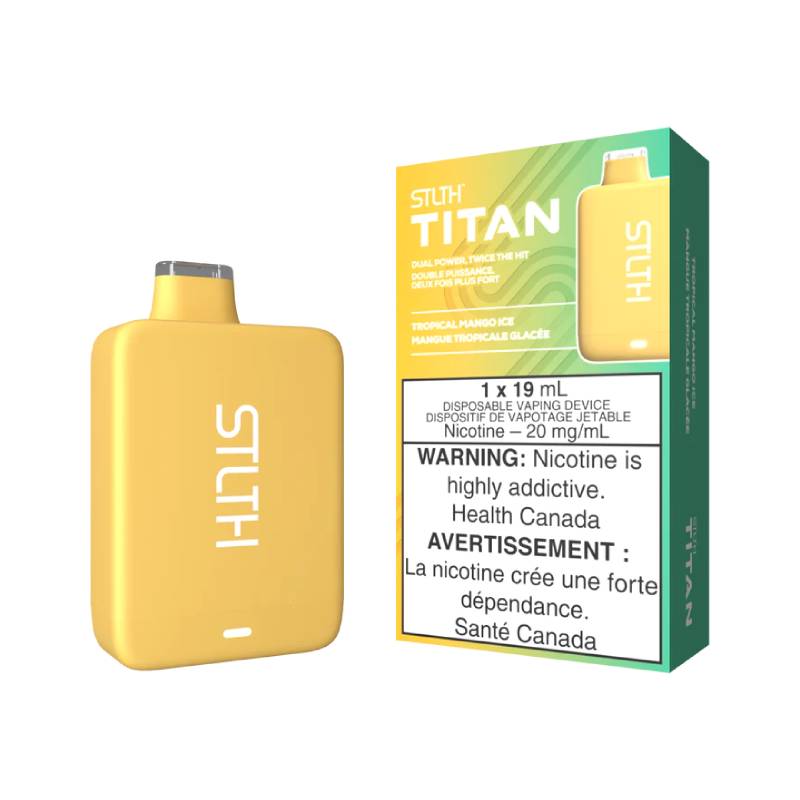 STLTH TITAN DISPOSABLE VAPE - TROPICAL MANGO ICE, 10000 PUFFS