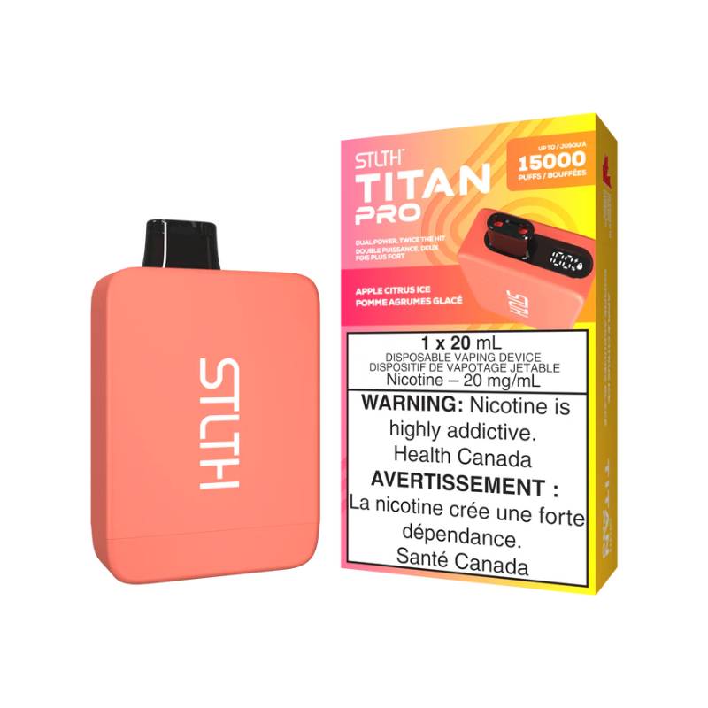 STLTH TITAN PRO DISPOSABLE - APPLE CITRUS ICE, 15000 PUFFS | Buy Online | Best Vaping Experience | Long-Lasting Flavor & Performance