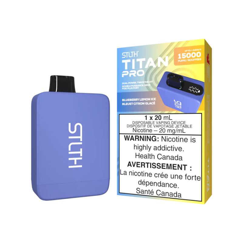 STLTH TITAN PRO DISPOSABLE - BLUEBERRY LEMON ICE, 15000 PUFFS