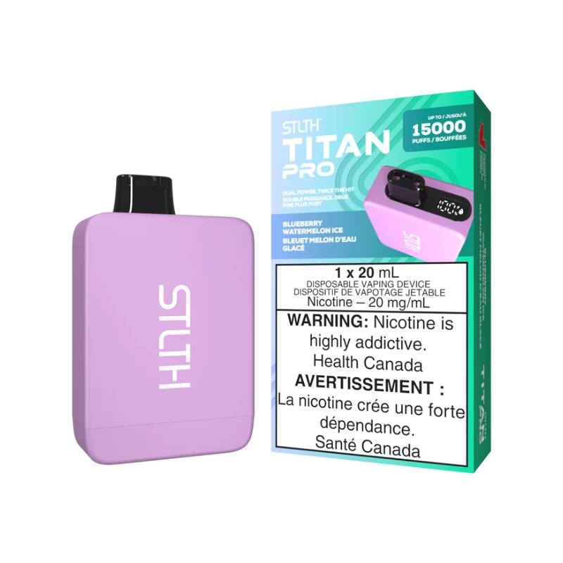 STLTH TITAN PRO DISPOSABLE - BLUEBERRY WATERMELON ICE, 15000 PUFFS | Buy Online | Best Vaping Experience | Long-Lasting Flavor & Performance