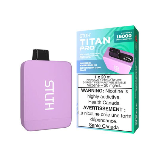 STLTH TITAN PRO DISPOSABLE - BLUEBERRY WATERMELON ICE, 15000 PUFFS