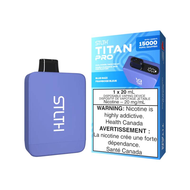 STLTH TITAN PRO DISPOSABLE - BLUE RAZZ, 15000 PUFFS | Buy Online | Best Vaping Experience | Long-Lasting Flavor & Performance