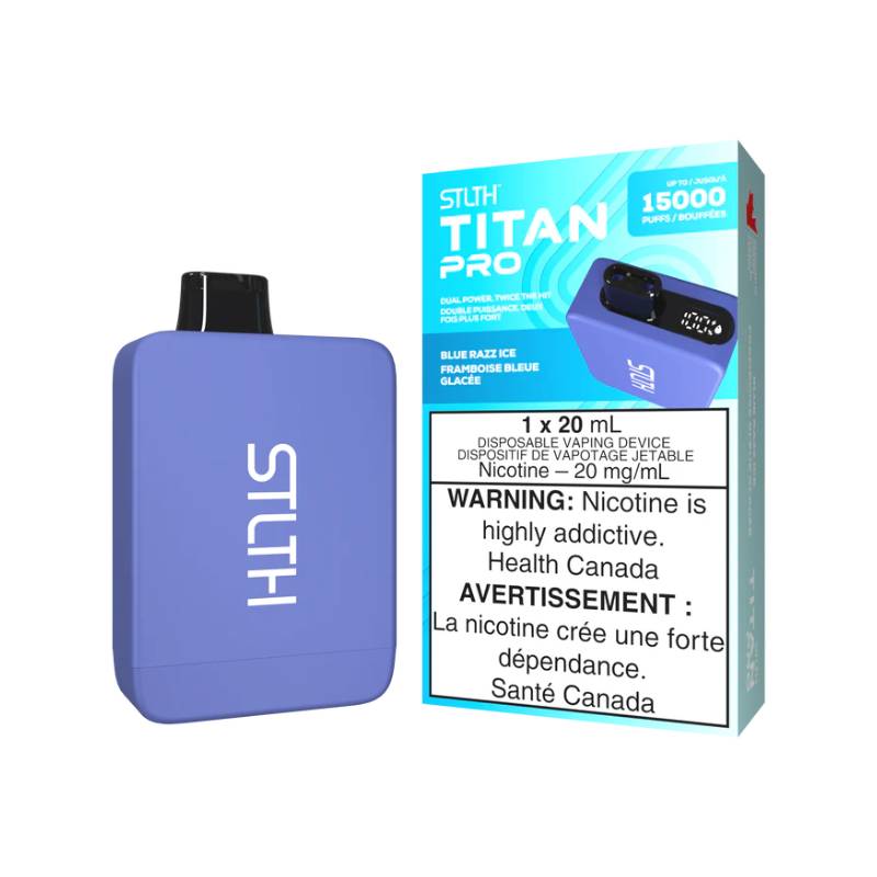 STLTH TITAN PRO DISPOSABLE - BLUE RAZZ ICE, 15000 PUFFS