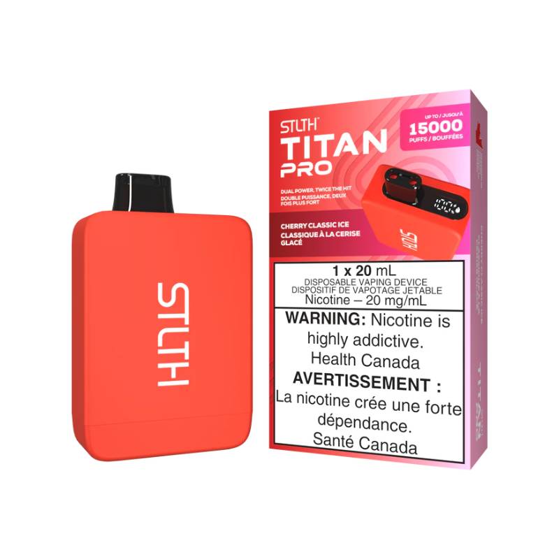 STLTH TITAN PRO DISPOSABLE - CHERRY CLASSIC ICE, 15000 PUFFS | Buy Online | Best Vaping Experience | Long-Lasting Flavor & Performance