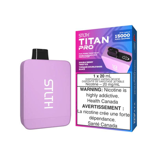 STLTH TITAN PRO DISPOSABLE - DOUBLE BERRY TWIST ICE, 15000 PUFFS