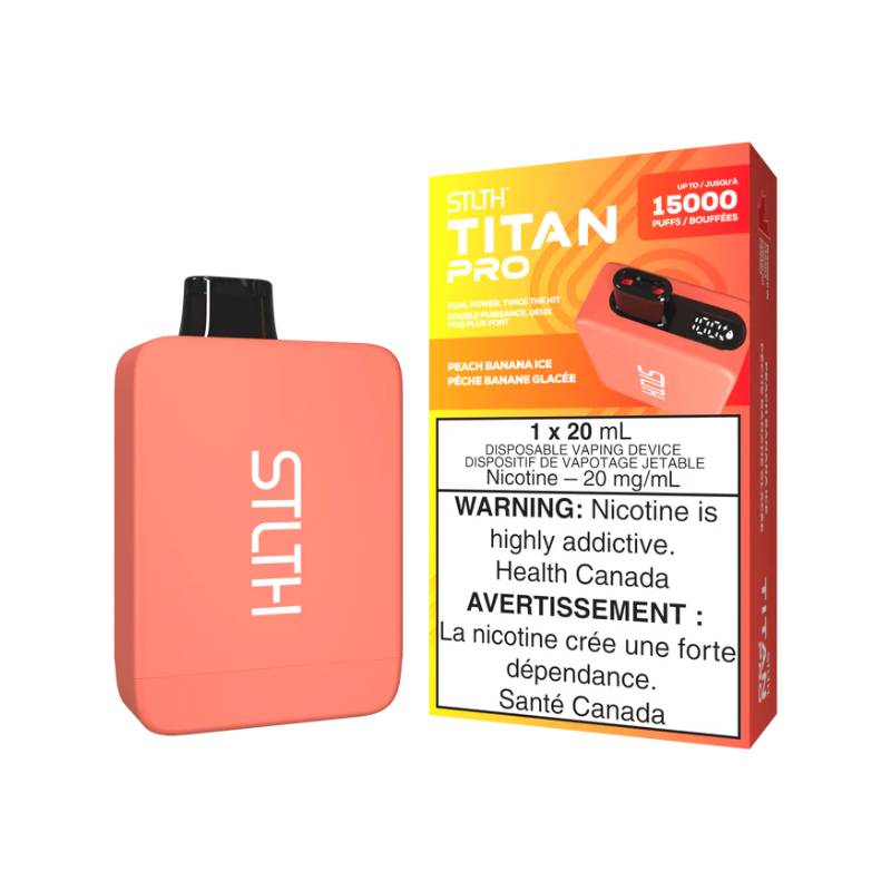 STLTH TITAN PRO DISPOSABLE - PEACH BANANA ICE, 15000 PUFFS