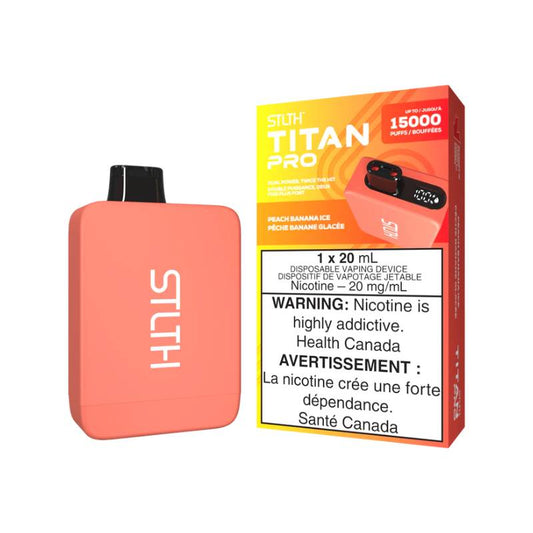 STLTH TITAN PRO DISPOSABLE - PEACH BANANA ICE, 15000 PUFFS | Buy Online | Best Vaping Experience | Long-Lasting Flavor & Performance