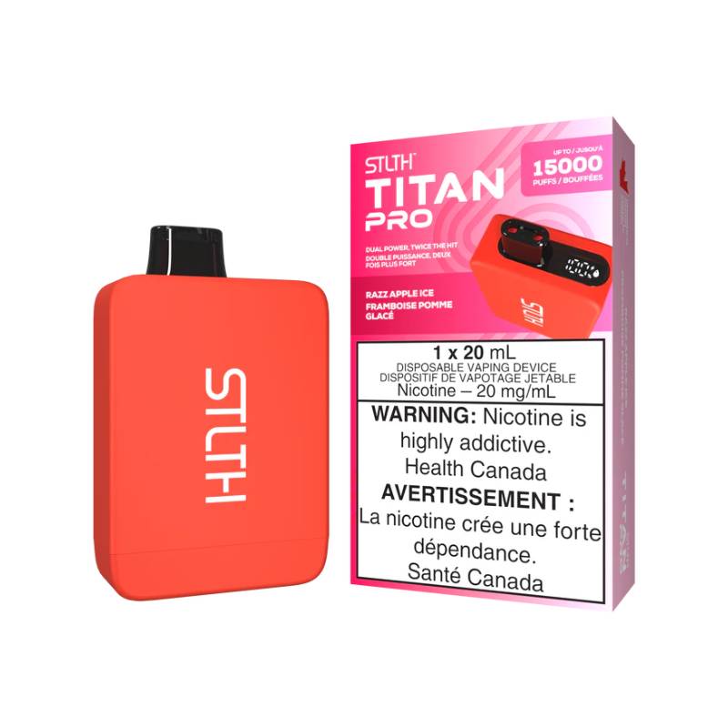 STLTH TITAN PRO DISPOSABLE - RAZZ APPLE ICE, 15000 PUFFS