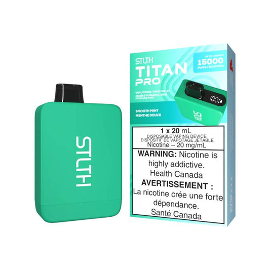 STLTH TITAN PRO DISPOSABLE - SMOOTH MINT, 15000 PUFFS