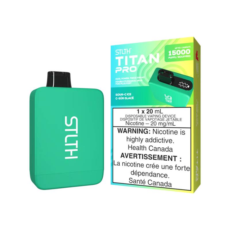 STLTH TITAN PRO DISPOSABLE - SOUR C ICE, 15000 PUFFS