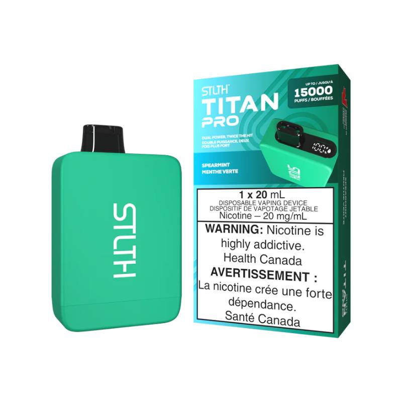 STLTH TITAN PRO DISPOSABLE - SPEARMINT, 15000 PUFFS | Buy Online | Best Vaping Experience | Long-Lasting Flavor & Performance