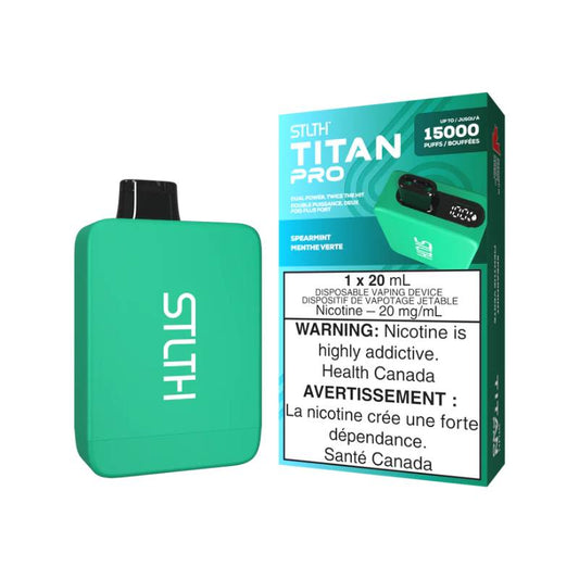 STLTH TITAN PRO DISPOSABLE - SPEARMINT, 15000 PUFFS | Buy Online | Best Vaping Experience | Long-Lasting Flavor & Performance