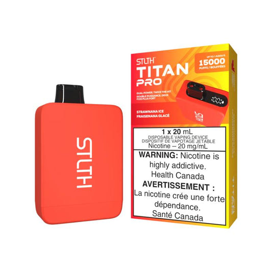 STLTH TITAN PRO DISPOSABLE - STRAWNANA ICE, 15000 PUFFS