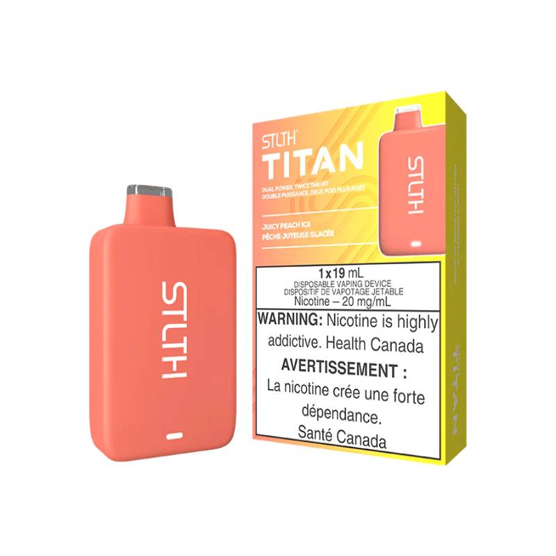 STLTH TITAN DISPOSABLE VAPE - JUICY PEACH ICE, 10000 PUFFS