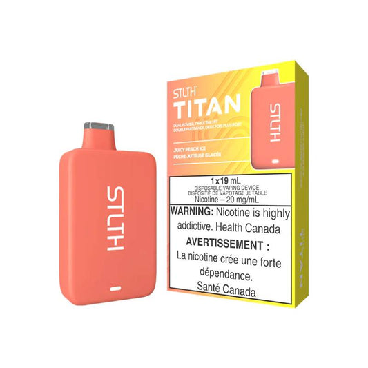 STLTH TITAN DISPOSABLE VAPE - JUICY PEACH ICE, 10000 PUFFS