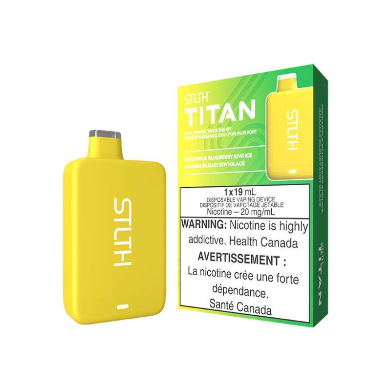 STLTH TITAN DISPOSABLE VAPE - PINEAPPLE BLUEBERRY KIWI ICE, 10000 PUFFS