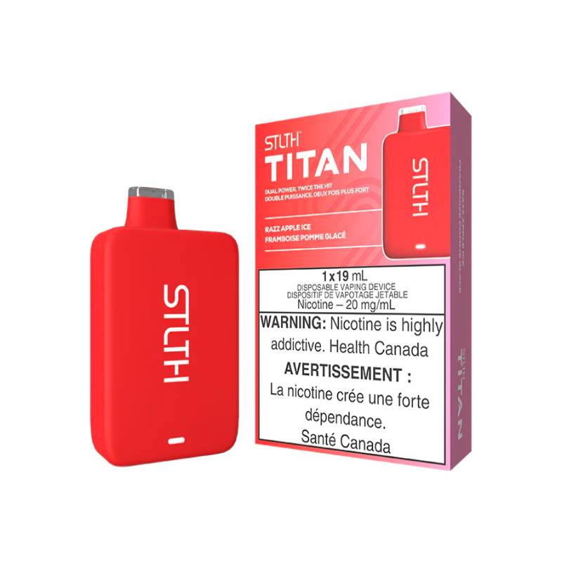 STLTH TITAN DISPOSABLE VAPE - RAZZ APPLE ICE, 10000 PUFFS