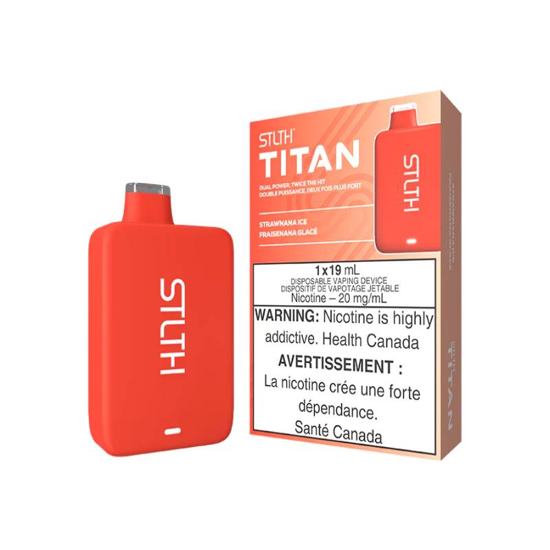 STLTH TITAN DISPOSABLE VAPE - STRAWNANA ICE, 10000 PUFFS