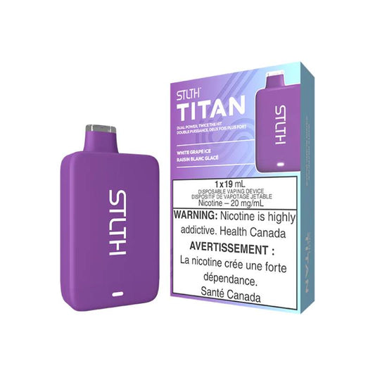 STLTH TITAN DISPOSABLE VAPE - WHITE GRAPE ICE, 10000 PUFFS