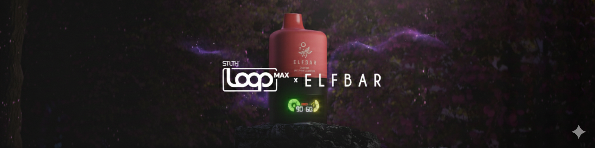 LOOP MAX POD WITH ELF BAR DARK BACKGROUND