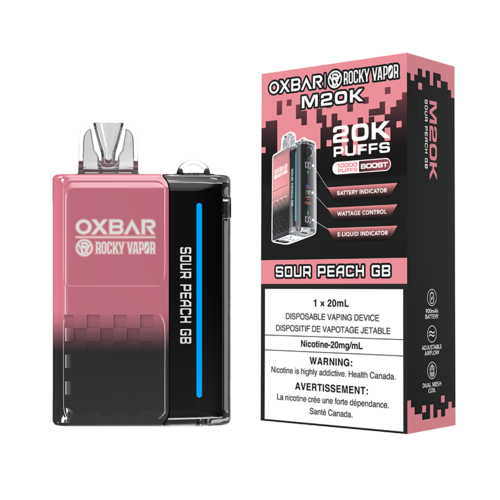 OXBAR M20K DISPOSABLE VAPE - SOUR PEACH GB, 20000 PUFFS