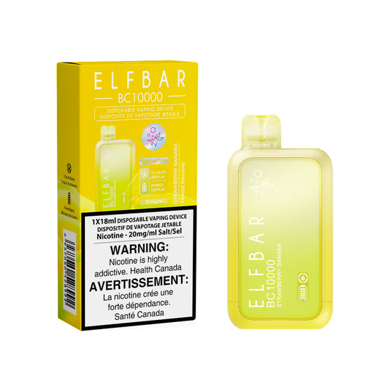 ELF BAR BC10000 Disposable Vape - Strawberry Banana | 10,000 Puffs | Buy Online | Best Vaping Experience | Long-Lasting Flavor & Performance