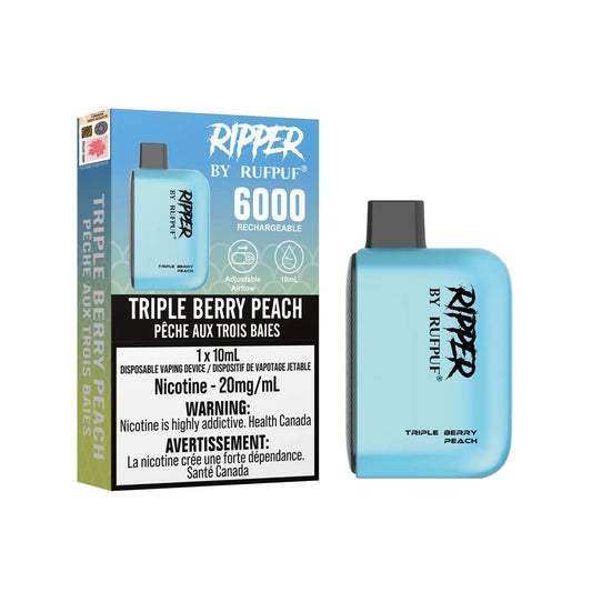 RUFPUF RIPPER 6000 DISPOSABLE - TRIPLE BERRY PEACH | Buy Online | Best Vaping Experience | Long-Lasting Flavor & Performance