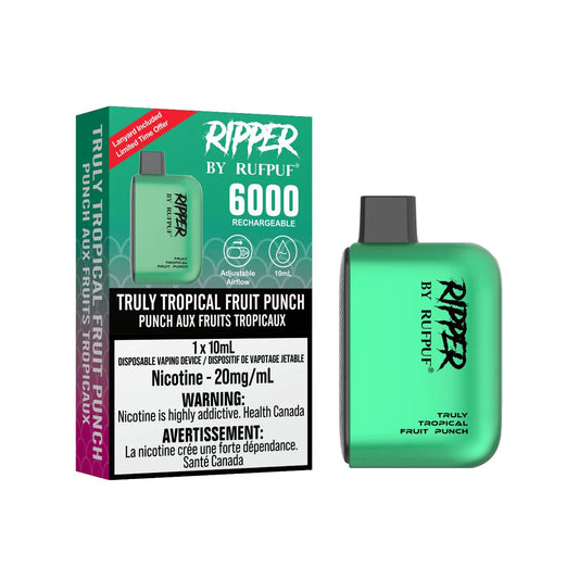 RUFPUF RIPPER 6000 DISPOSABLE - TRULY TROPICAL FRUIT PUNCH | Buy Online | Best Vaping Experience | Long-Lasting Flavor & Performance