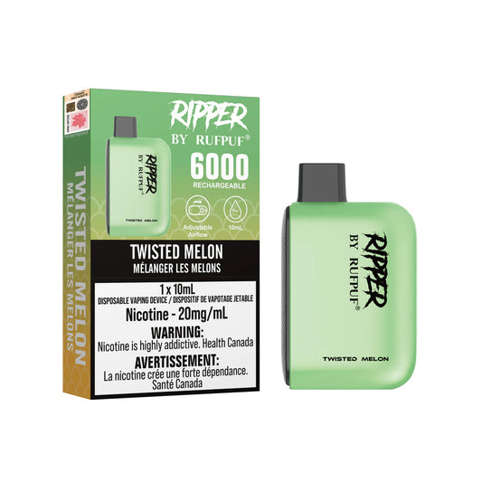 RUFPUF RIPPER 6000 DISPOSABLE - TWISTED MELON | Buy Online | Best Vaping Experience | Long-Lasting Flavor & Performance