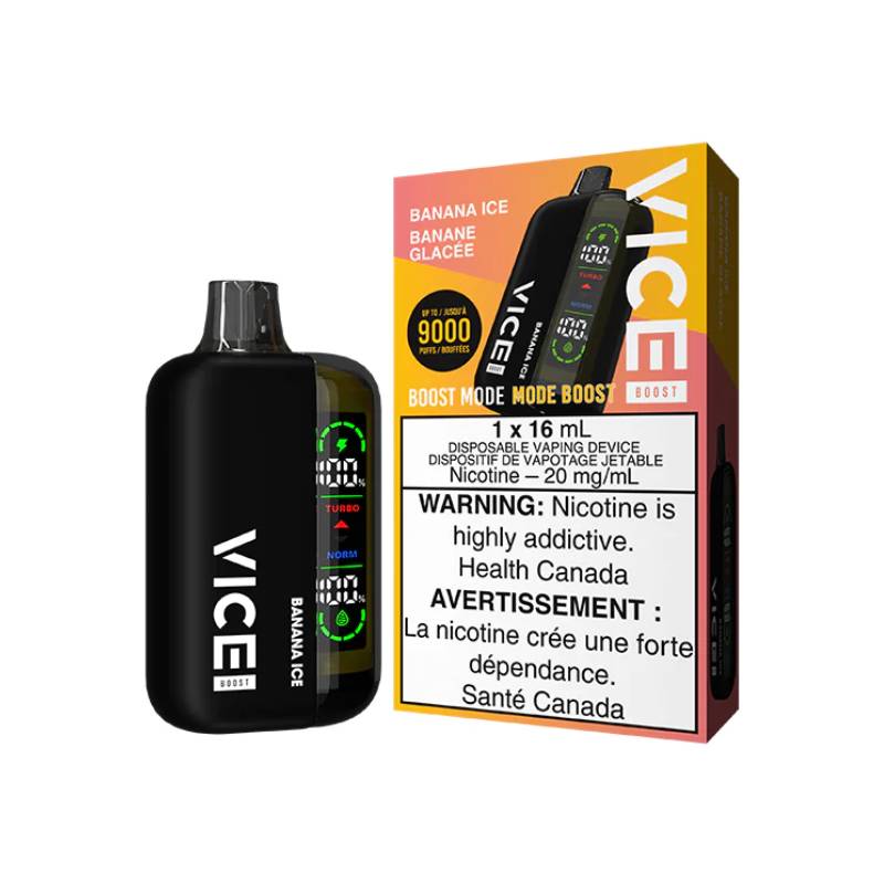 VICE BOOST DISPOSABLE VAPE - BANANA ICE, 9000 PUFFS | Buy Online | Best Vaping Experience | Long-Lasting Flavor & Performance