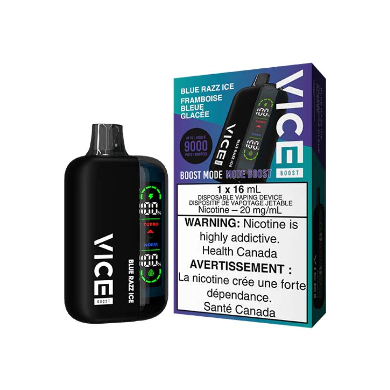 VICE BOOST DISPOSABLE VAPE - BLUE RAZZ ICE, 9000 PUFFS | Buy Online | Best Vaping Experience | Long-Lasting Flavor & Performance