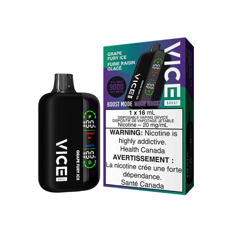 VICE BOOST DISPOSABLE VAPE - GRAPE FURY ICE, 9000 PUFFS | Buy Online | Best Vaping Experience | Long-Lasting Flavor & Performance