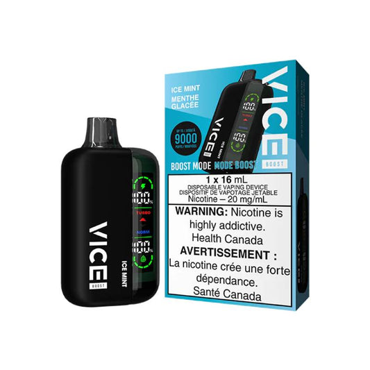 VICE BOOST DISPOSABLE VAPE - ICE MINT, 9000 PUFFS | Buy Online | Best Vaping Experience | Long-Lasting Flavor & Performance