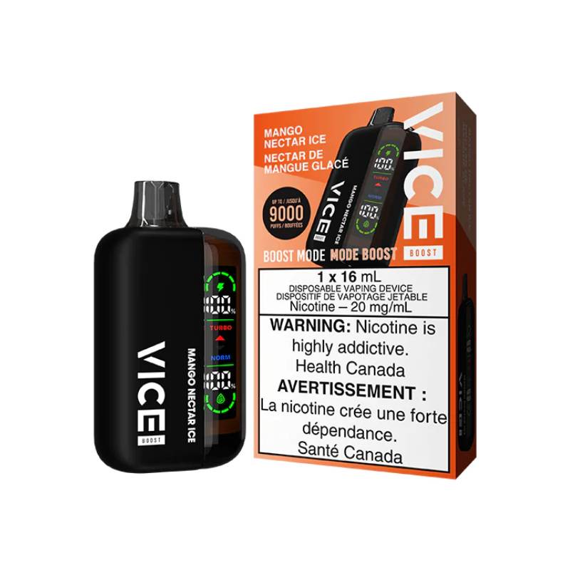 VICE BOOST DISPOSABLE VAPE - MANGO NECTAR ICE, 9000 PUFFS | Buy Online | Best Vaping Experience | Long-Lasting Flavor & Performance