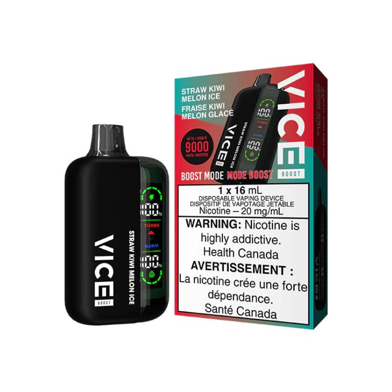 VICE BOOST DISPOSABLE VAPE - STRAW KIWI MELON ICE, 9000 PUFFS | Buy Online | Best Vaping Experience | Long-Lasting Flavor & Performance