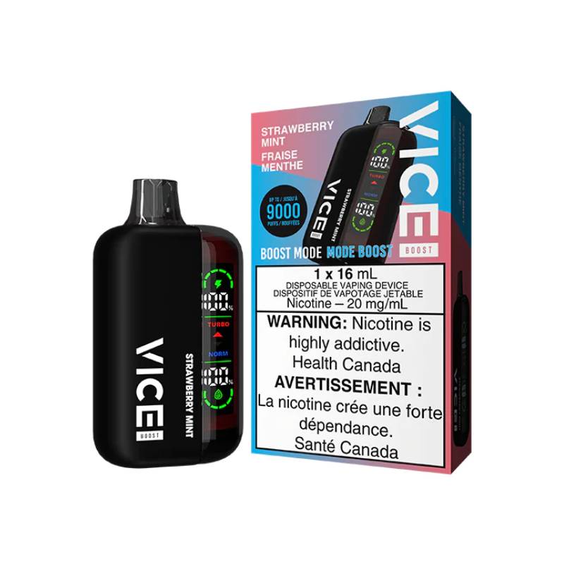 VICE BOOST DISPOSABLE VAPE - STRAWBERRY MINT, 9000 PUFFS | Buy Online | Best Vaping Experience | Long-Lasting Flavor & Performance