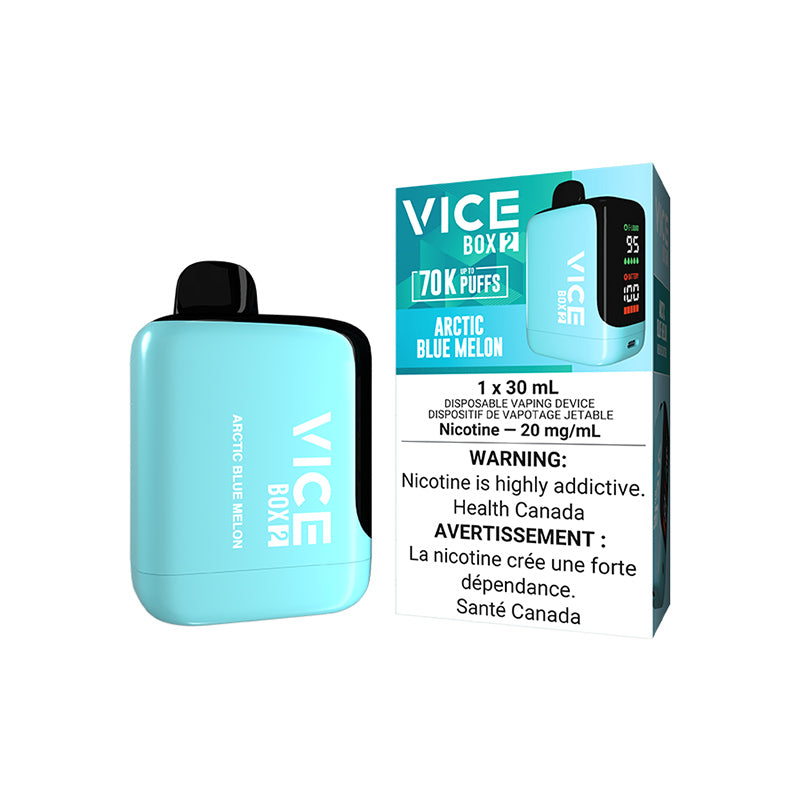 VICE BOX 2 70000 PUFF DISPOSABLE ARCTIC BLUE MELON ICE VAPE NEW CITY VAPES MONTREAL TORONTO SALE