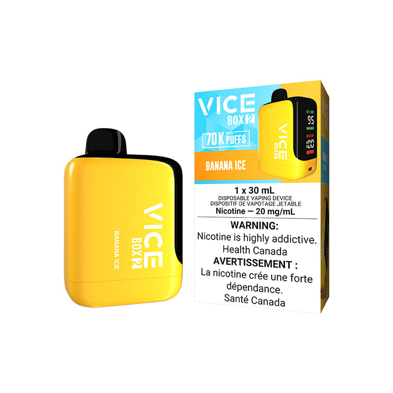 VICE BOX 2 70000 PUFF DISPOSABLE BANANA ICE VAPE NEW CITY VAPES MONTREAL TORONTO SALE