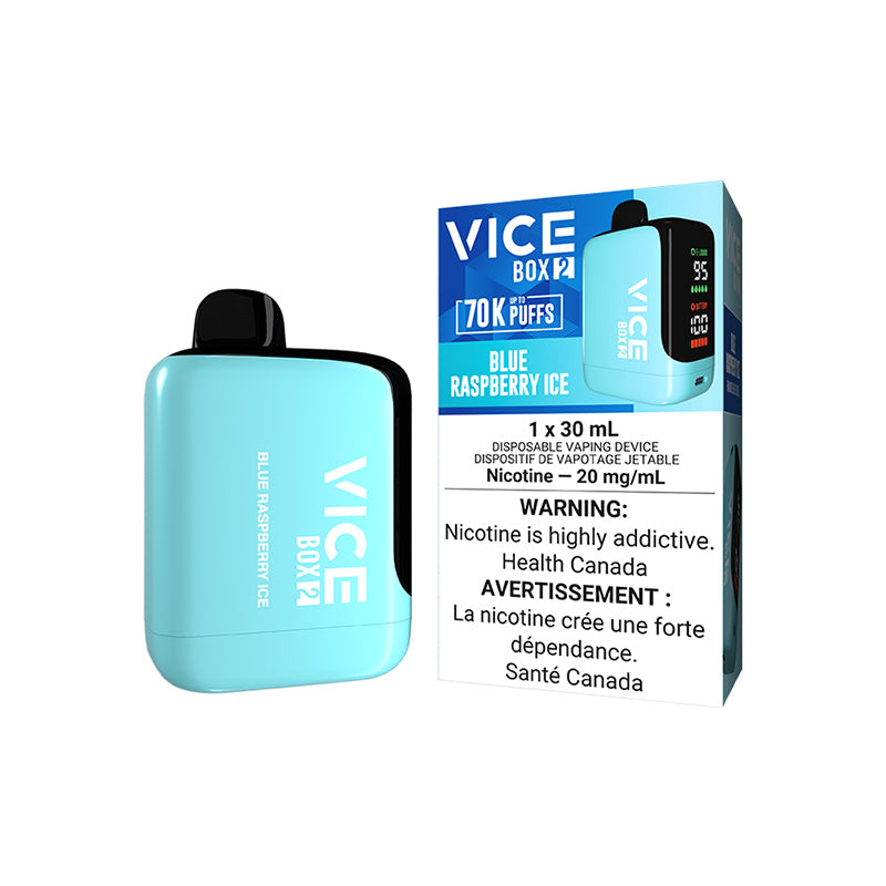 VICE BOX 2 70000 PUFF DISPOSABLE BLUE RASPBERRY ICE VAPE NEW CITY VAPES MONTREAL TORONTO SALE